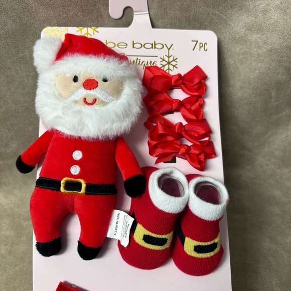 Bebe Baby 1st Christmas 7pc Gift Set Sz 0-3 -New - Picture 2 of 4